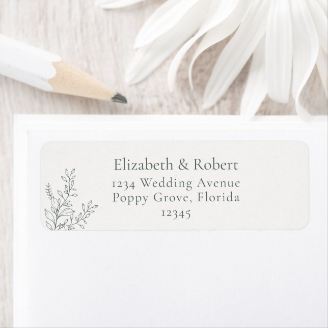 Minimal Sage Green Botanical Address Label (En situation)