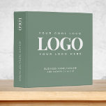 Minimal Sage Green Business Company Custom Logo Binder<br><div class="desc">This elegant binder would be great for your business/promotional needs. Easily add the desired logo & text by clicking on the "personalize" option.</div>