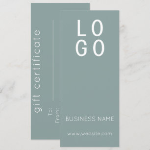 MINIMAL SAGE GREEN BUSINESS LOGO GIFT CERTIFICATE