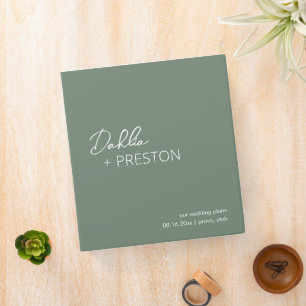 Minimal Sage Green Modern Wedding Binder