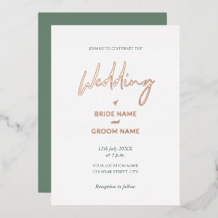 Minimal Sage Green Script Wedding 