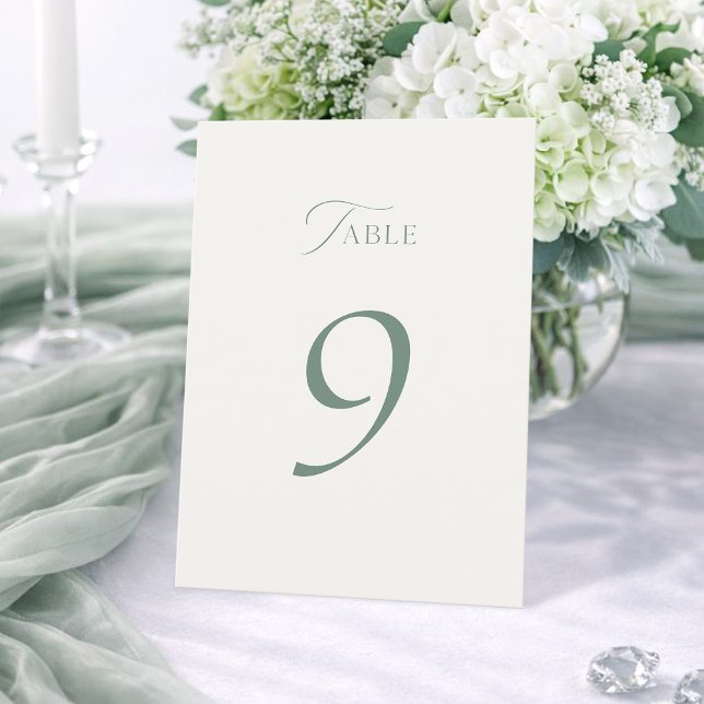 Minimal Sage Green Wedding Table Numbers 1–19 (Creator Uploaded)