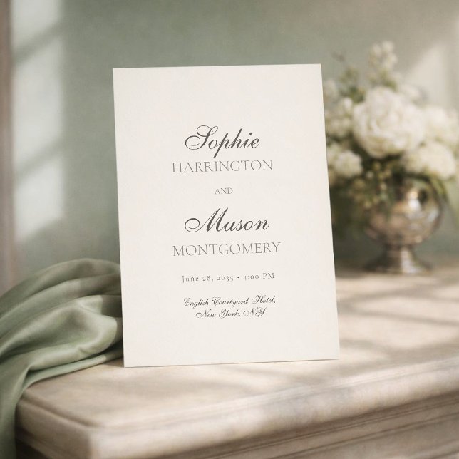 Minimal Sage Wedding Invitation (Creator Uploaded)