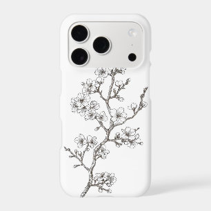 Minimal Sakura Line iPhone Case Line Art Blossom