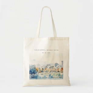 Minimal San Jose, California Watercolor Wedding Tote Bag