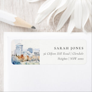 Minimal San Jose, Californie Aquarelle Adresse