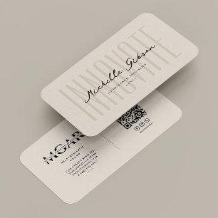 Minimal Sand Professional Elegant Monogram Business Card