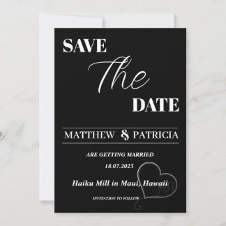 Minimal Save the Date E-invite  Invitation