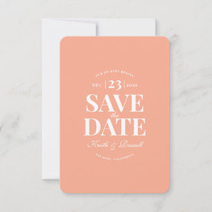 Minimal Save the Date Peach Wedding Website Invitation