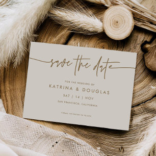 Minimal Save The Date Wedding Announcement Card
