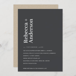 MINIMAL SCANDI BLACK & WHITE COUPLES SHOWER INVITE