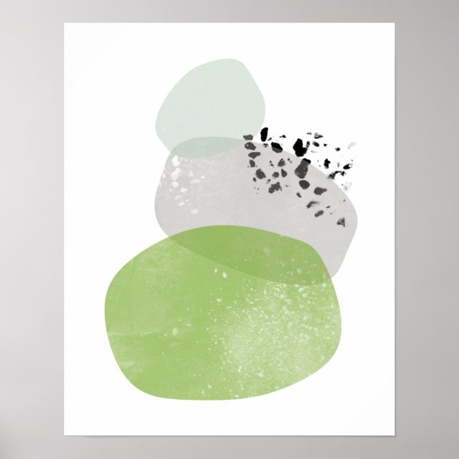 Minimal, scandinavia, abstract greenery poster (Front)