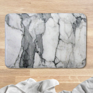minimal scandinavian modern chic grey white marble bath mat