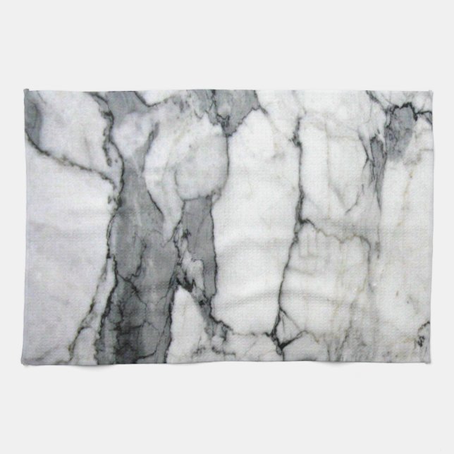 minimal scandinavian modern chic grey white marble kitchen towel (Horizontal)