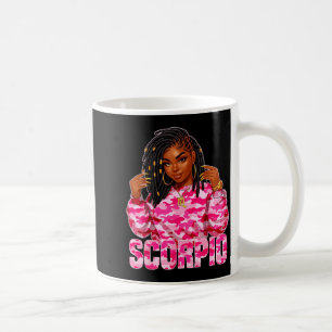 Minimal Scorpio Queen Loc'd Black Woman Coffee Mug