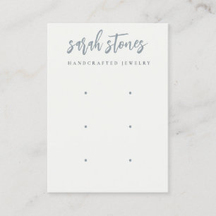 Minimal Script Black Grey White 3 Earring Display Business Card