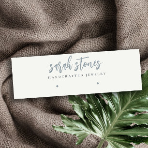 Minimal Script Black Grey White Earring Display Mini Business Card