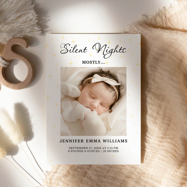 Minimal Script Blessed Flat Newborn Announcement (Creator Uploaded)