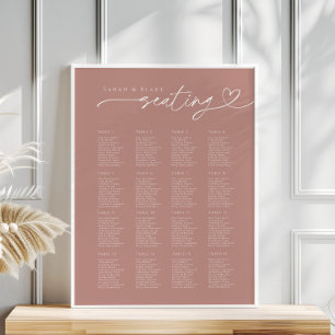 Minimal Script Dusty Rose Wedding Seating Chart 