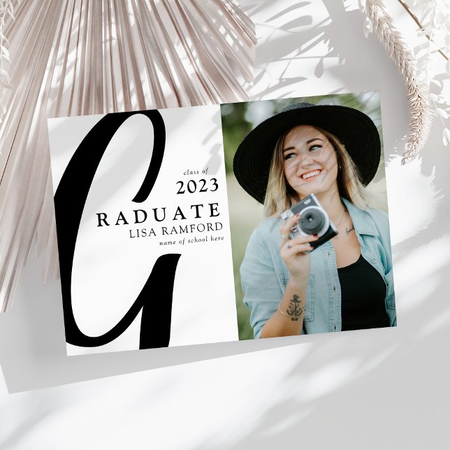 Minimal Script Graduate Photo Graduation Party Invitation (Creator Uploaded)