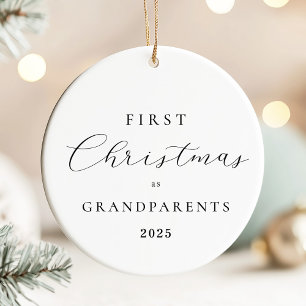 Minimal Script Grandparents Christmas Ornament