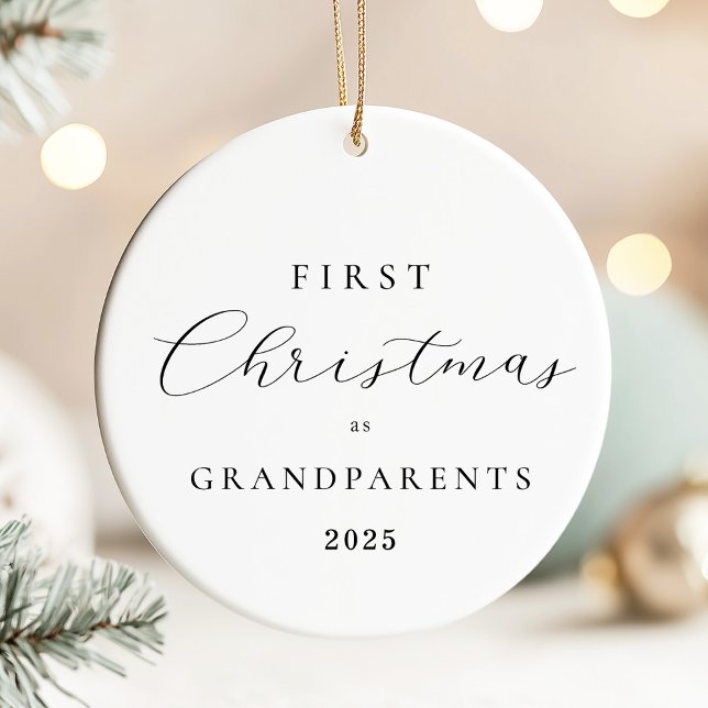 Minimal Script Grandparents Christmas Ornament (Creator Uploaded)