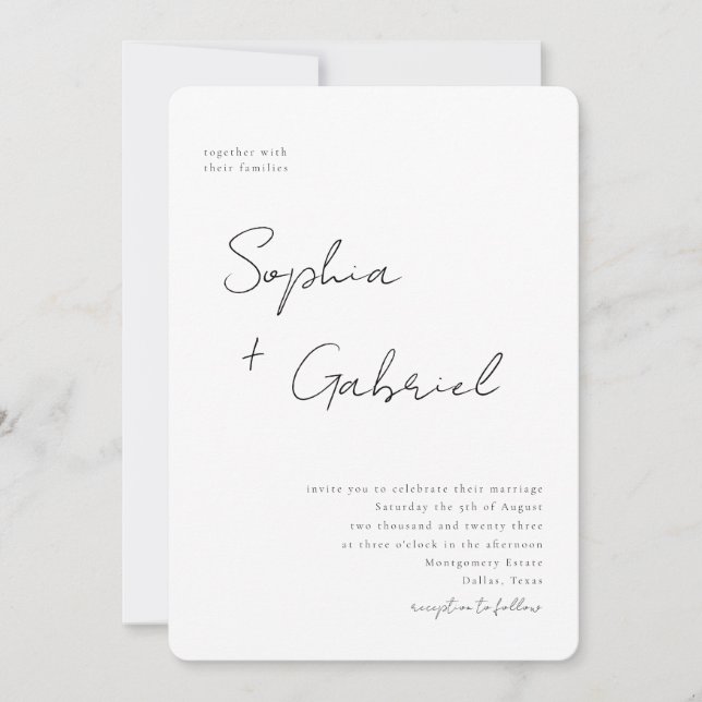 Minimal Script Invitation (Front)