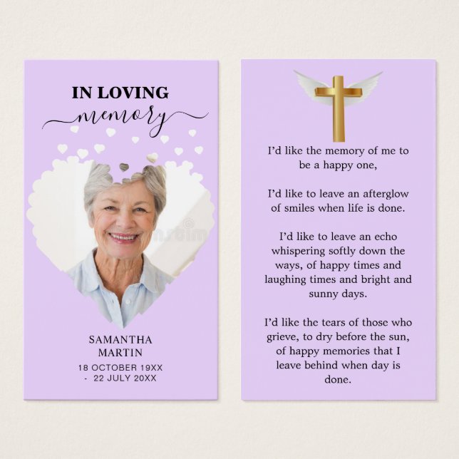Minimal Script Memorial Funeral Bookmark (Front & Back)