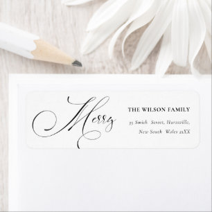 Minimal Script Merry Christmas Greeting Address