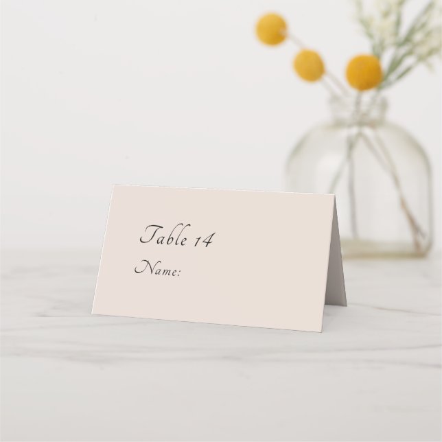 Minimal Script Photo Wedding Place Cards (Front)