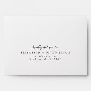 Minimal Script Self-Addressed Cherry Blossom  Envelope