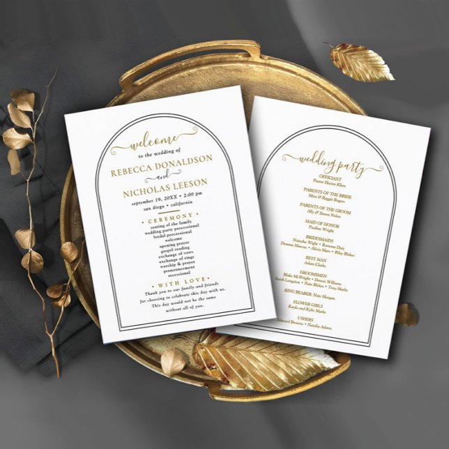 Minimal Script Text Wedding Program (Creator Uploaded)