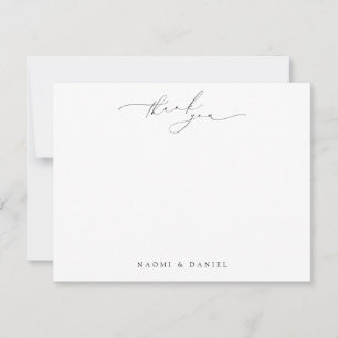 Minimal Script Thank You Personalized Stationery Card