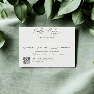 Minimal Script Traditional QR Code RSVP Card