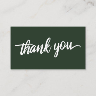 Minimal Script Typography Evergreen Thank You Enclosure Card