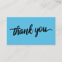 Minimal Script Typography Scuba Blue Thank You