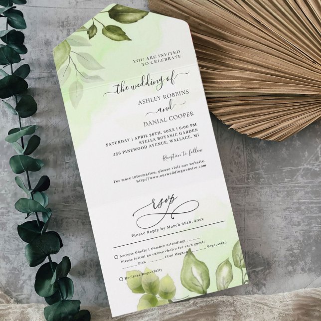 Minimal Script Wedding All In One Invitation (Creator Uploaded)