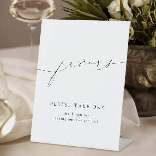 Minimal Script wedding favours please take one sig Pedestal Sign