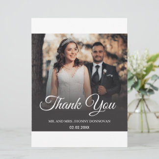 Minimal Script  Wedding Thank you Card