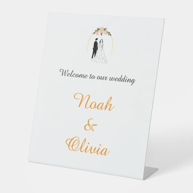 Minimal Script Wedding Welcome Sign (Front)