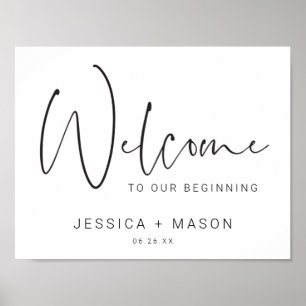 Minimal Script Wedding Welcome Sign Poster