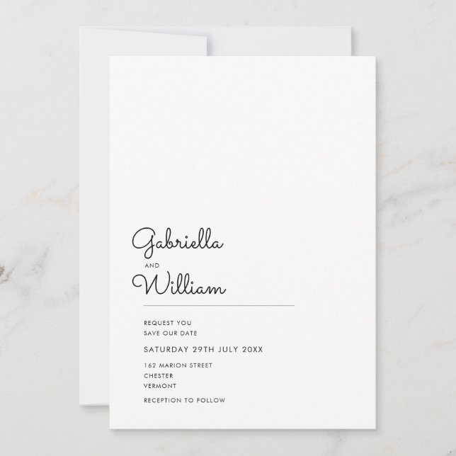 Minimal Script Your Photo Save the Date Invitation (Front)