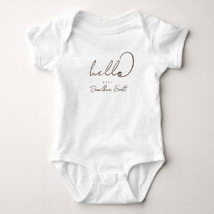 Minimal Scripted Hello Baby Bodysuit