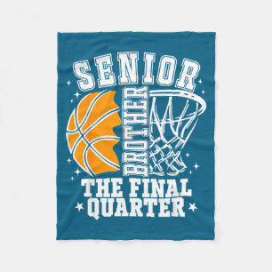 Minimal Senior Brother Basketball Final Quarter Fleece Blanket