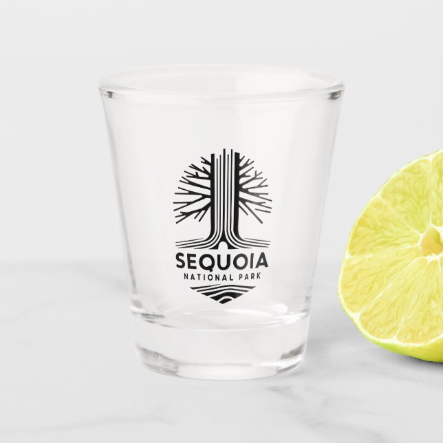 Minimal Sequoia National Park Shot Glass (Front)