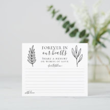 Minimal Share a Memory Attendance Card