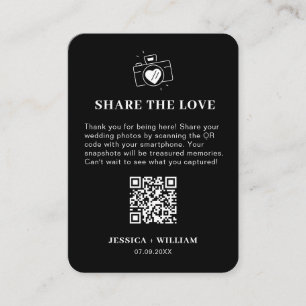 Minimal Share the Love QR code Sign Enclosure Card