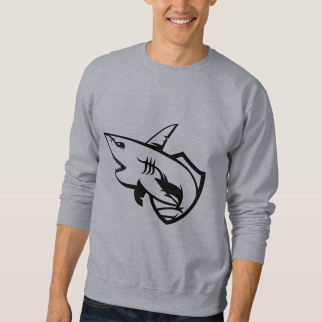 Minimal Shark Graphic Men's Sweatshirt (Front)