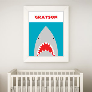 Minimal Shark Kids Room Print,  Poster