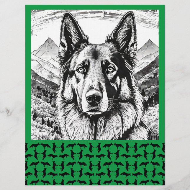 Minimal Shepherd Dog personalized Flyer (Back)